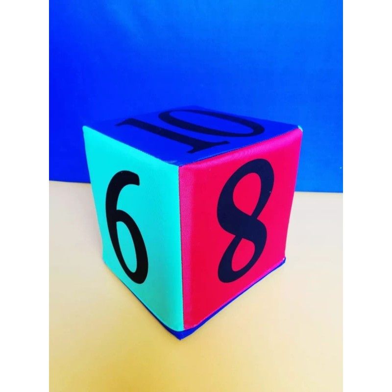 CASTILLO DIDÁCTICO Cubo Didáctico Números 7 Al 12, 20x20cms. Hule