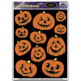 Jack-O-Lantern Clings Party Accessory (1 count) (11/Sh)
