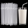 [100 Pcs] Individually Wrapped Disposable Plastic Straws - 8.26" Long
