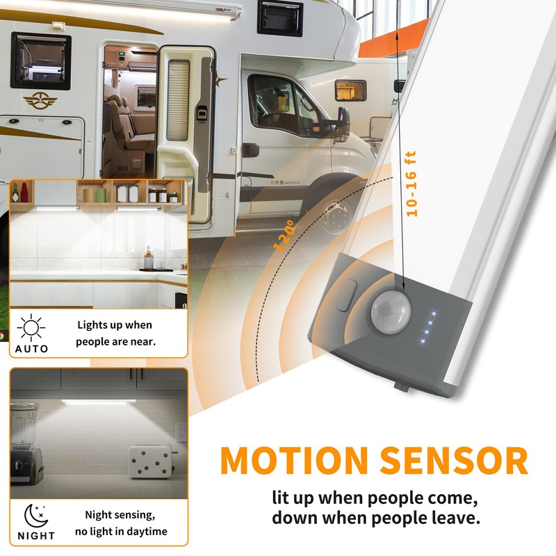 2PCS RV Lights Exterior Motion Sensor RV Step Light,Under Cabinet