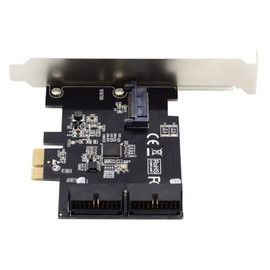 cablecc USB 3.0 Front Panel Header 5Gbps 19Pin 20Pin to PCI-E 1X Express Card VL805 Adapter for Desktop Computer Motherboard