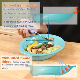 Ehucon Adaptive Utensils Weighted Non-slip Scoop Divided Plate,Parkinsons Products,Dementia Living Aids, Eating Equipment for Disabled/Elderly/Tremors/Patients (Bowl-Pack of 1)