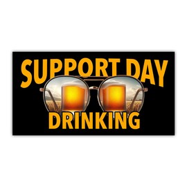 BAVAHA Day Drinking Supporter Sticker Funny Adult Humor Sticker Alcohol Stickers Cooler Stickers Beer Stickers for Men Vinyl Sticker Bar Decorations Vinyl Sticker Car Cooler Tumbler Fridge [7.5x3.75]