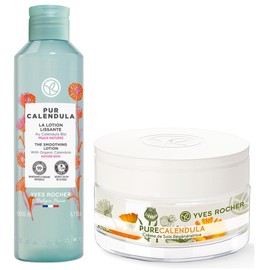 Yves Rocher Set PURE CALENDULA: Loción Facial Alisante (200 ml) + Crema Facial Día/Noche Regeneradora (50 ml)