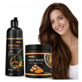 Combo Shampoo Tinte Cubre Canas Y Mascarilla Coffee Brown