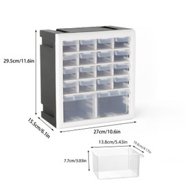 Gonice Craft Cabinet Storage, Hardware Storage Organizer, 18 Drawer Plastic Screw Storage Organizer, Tool Storage Box for Screws, Nuts and Small Parts