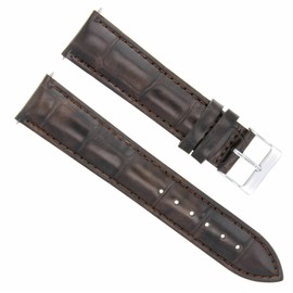 Ewatchparts 24MM LEATHER WATCH BAND STRAP COMPATIBLE WITH MONTBLANC WATCH DARK BROWN
