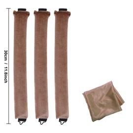 Pack of 3 Heat-Free Hair Rollers, Hair Noodle, Hair Curls Overnight Curls with Hooks, Heatless Curls, Large Curls, Can Be Used for All Hair Types, Long and Short Hair