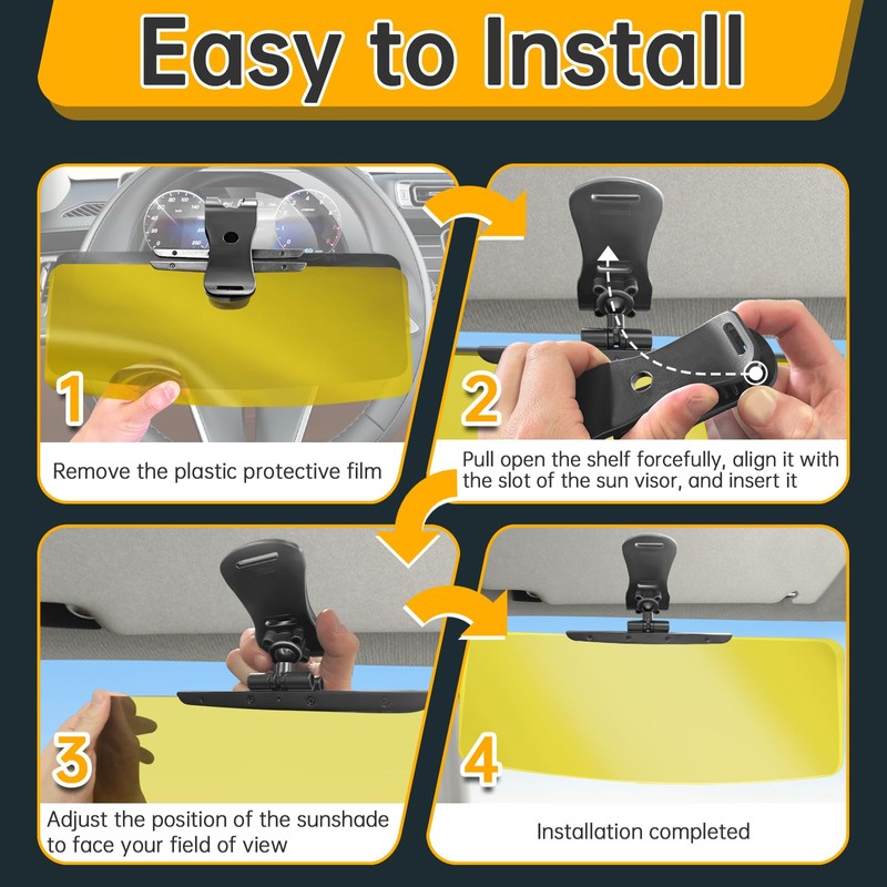 DOOUBAO Sun Visor Extender for Car, 2 in 1 Day