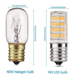 Bonping Microwave Oven Stove Light 8206232A 4W | 40W Incandescent Equivalent | S11 T8 T7 E17 Intermediate Base Replaces Compatible Frigidaire Appliance Bulbs AC110V-130V 2-Pack (Warm White)
