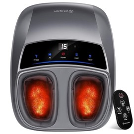 KINGJOY Foot Massager with Heat for Neuropathy, [2026 Upgraded], Deep Kneading Shiatsu Foot Massager for Plantar Fasciitis, Fits Up to Men Size 14, Gifts for Women Mom Men Dad Seniors