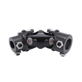 1 PC SHLPDFM Black Powder Coated Double Universal Steering 1" DD X 3/4" DD Double U-Joint Shaft