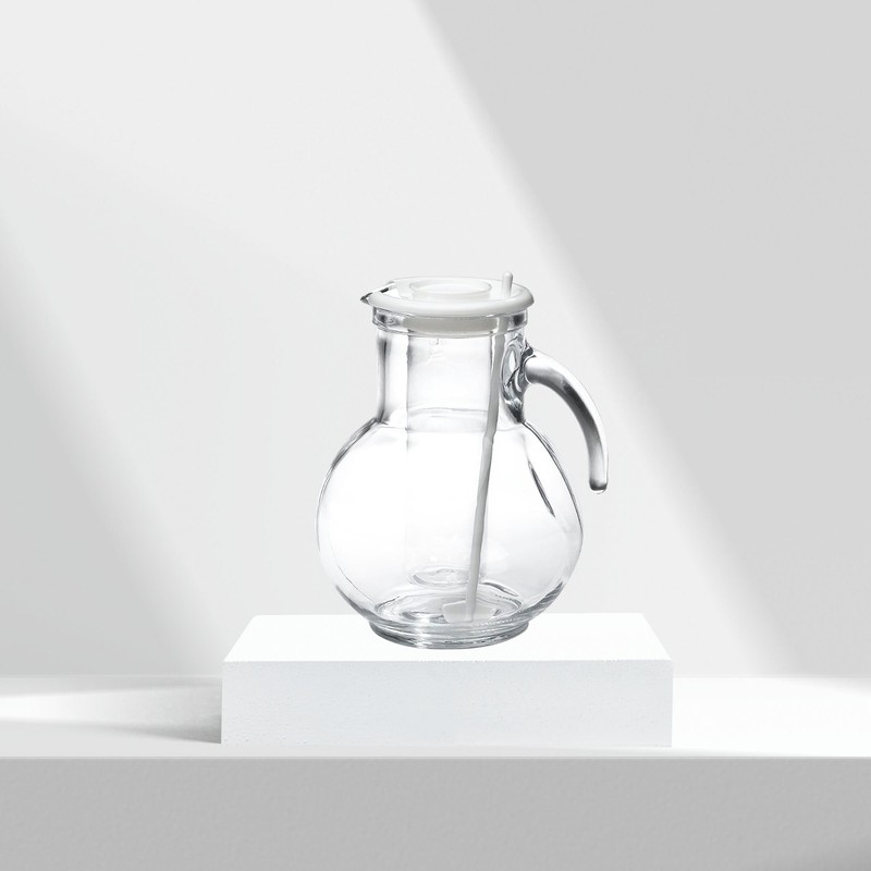 Bormioli Rocco Kufra Glass Pitcher with Ice Container and Lid,