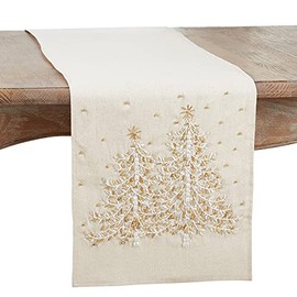 Embroidered Christmas Tree Table Runner