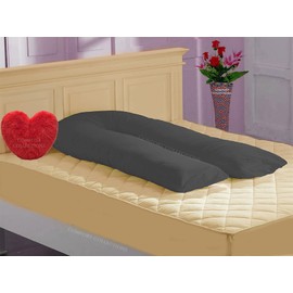 U Shaped Pillow Case Cover Maternity Nursing Pregnancy Full Body Big Bolster Pillow Case Cover (GREY 9FT U COVER ONLY)