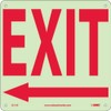 NMC GL16R Safety Sign with Left Arrow Sign, "EXIT", 10"