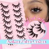 Fyonas Manga Lashes Spiky False Eyelashes Anime Fake Eyelashes Natural
