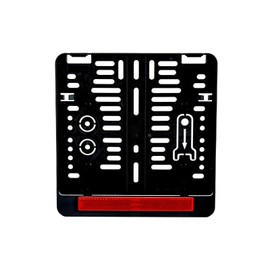 1 x Number Plate Holder Made in EU 220 x 200 mm 22 x 20 cm (for Motorcycle Scooter Quad) for Number Plate Format 220 x 200 mm 22 x 20 cm / with Rear Reflector Red with Approval