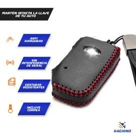 Ragirno Funda para Llave con Correa Compatible con Kia. Cubre Llaves de Piel Genuina. Protector de Llaves Compatible con Soul, Seltos, Sportage, Niro, Sorento, Forte y más. Car Key Cover