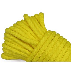 1/4" Polypropylene / Nylon Utility Rope - Cargo, Crafts, Tie-Downs, Marine, Camping, Swings, Hiking - Yellow 100 Feet