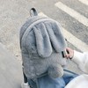 Women Bunny Backpack Plush Mini Fluffy Rabbit Ear Backpack Fuzzy