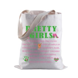 LEVLO Sorority Tote Bag Sorority Inspired Gift Pretty Girls Shopping Bag Sorority Greek Gift (Pretty Girls)