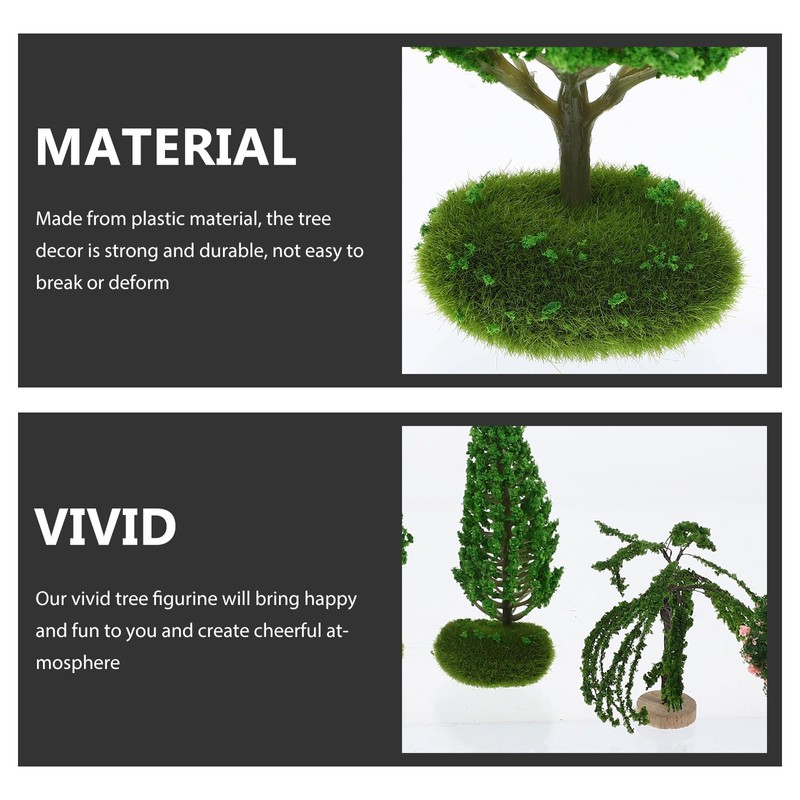 EXCEART 5pcs Miniature Garden Model Tree Tabletop Mini Figure Multi-function