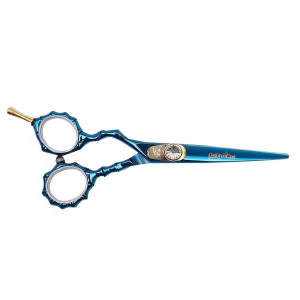 Left Handed Professional 5.5" Razor Edge Blue Titanium Coated Lefty Barber Hair Scissors Shears by DreamCut