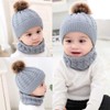 2PCS Toddler Baby Knit Hat Scarf Neckwarmer Winter Warm Beanie