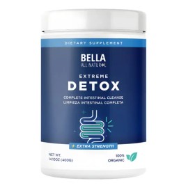 Suplemento Herbal Extreme Detox Intestinal de Bella All Natural con Sabor Natural, 400 g                                                              