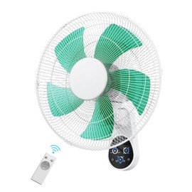 Mirdred Wall Mount Fan, 16 Inch 5 Blades 5 Speeds Wall Fan with Remote Control, 90 Degree 8 Hour Timer Oscillating Fan for Bedroom Home Kitchen Gym Yoga Pilates Studio Glass Sunshine Room