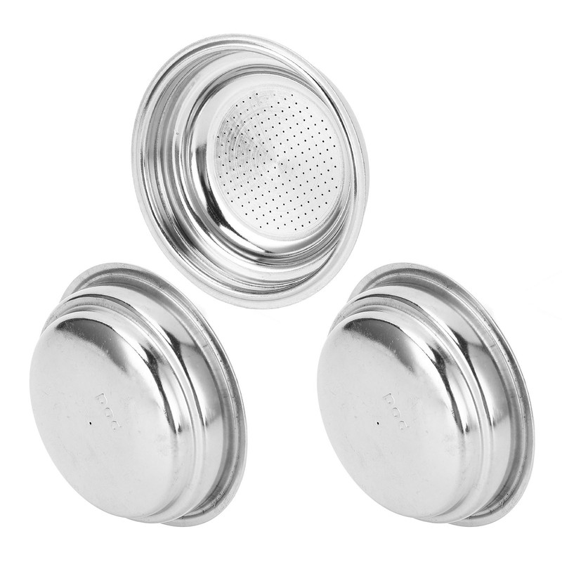 3pcs Stainless Steel Coffee Filter 51mm Pressurized Filter Basket Reusable