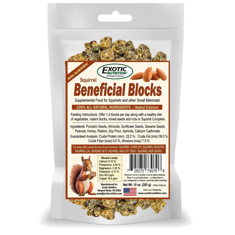 Exotic Nutrition Squirrel Beneficial Blocks - Healthy & Unique Supplemental