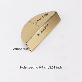 LATRAT Pack of 6 Cabinet Handles, Gold Crescent Moon Furniture Handles, Golden Kitchen Cabinets, Aluminium, Modern for Home Kitchen, Office Furniture, Bedside Cabinet, Chest of Drawers, Cabinets