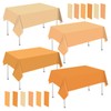 Whaline 16Pcs Orange Plastic Tablecloth 4 Orange Rectangle Table Cover