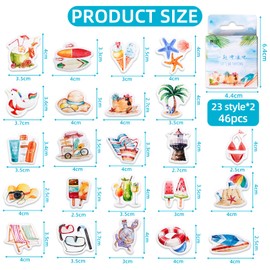 46pcs Stickers for Scrapbooking Small Scrapbook Sticker Set, Journaling Bullet Junk Journal Supplies, Planner, Kid DIY Art Crafts, Laptop, Suitcase (Style-21) Colourful