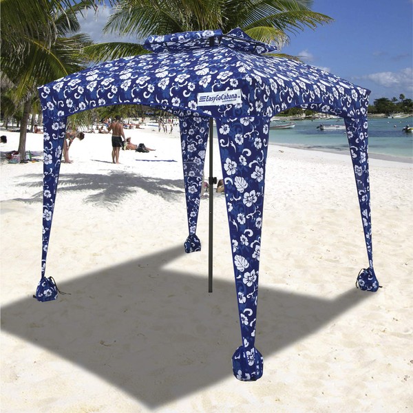 EasyGo Cabana - 6' X 6' - Beach & Sports Cabana Keeps You Cool and Comfortable. Easy Set-up and Take Down. Large Shade Area. More Elegant & Classier Than Beach Umbrella