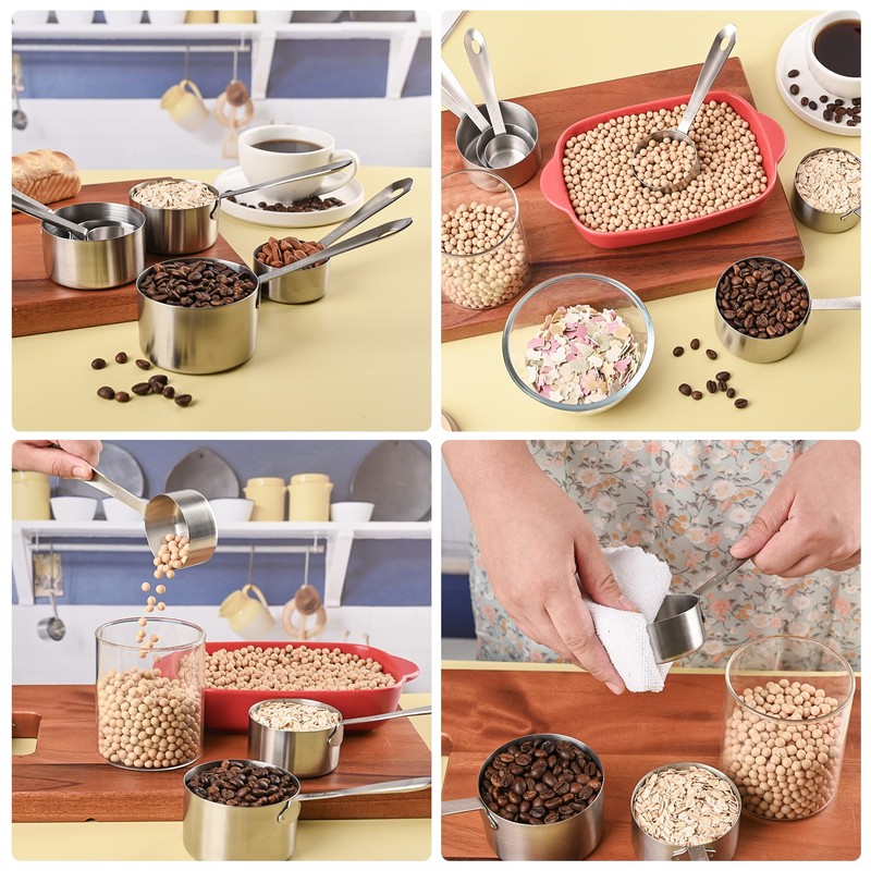 Smithcraft Measuring Cups and Spoons Set, 18/8 Stainless Steel Measuring