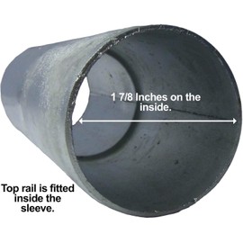 Jake Sales Chain Link Fence TOP RAIL SLEEVE: 1-7/8" X 6" Chain link Fence Galvanized Top Rail Sleeve. Each