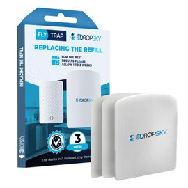 DropSky Flying Insect Trap Refill- Plug in Bug Catcher Indoor Refills, Indoor Fly Trap, Indoor Fly Trap,Trap for Mosquitos, Bugs, Insects, Gnats, Moth and Fruit Flies -Plug in Refill (Pack of 3 DP10)