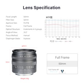 AstrHori 50mm F2.0 Large Aperture Full Frame Manual Prime Lens with Blur Effect & Filter Slot Compatible with Sony E-Mount Mirrorless CameraA7,A7R,A7S,A9,A6000,A6300,A6400,A6500,A5000,A6600(Grey)