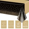 4 Pack Black and Gold Tablecloths - 86.6"x51.2" Rectangular Black