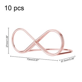 CHGCRAFT Infinity Message Clip Table Number Holder Stand Wedding Seat Labels Place Card Clips Name Setting Place Card Holder Photo Picture Cards Display Stand for Party Rose Golden Pack of 10