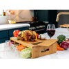BAMBOO LAND Large bamboo cutting board with 4 trays/drawers/container and