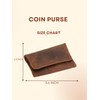 CestAntiQ, Genuine Leather Squeeze Coin Purse, Compact Brown Coin Pouch,