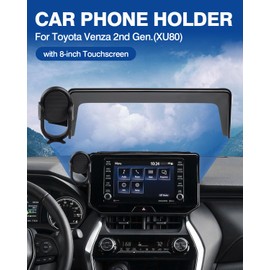 Autorder Car Phone Holder for 2021-2024 Toyota Venza XU80 LE XLE Accessories Phone Mount 8" Screen Cell Phone Automobile Cradles Hands-Free 360 Degree Rotation(Not for 12.3'' Screen)