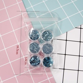 YOFASEN Pack of 6 Chunky Glitter Face Glitter Nail Art Accessories Glitter Crafts Sequins Mixed Set Cheeks Lips Makeup DIY Decor Sequins Blue 1