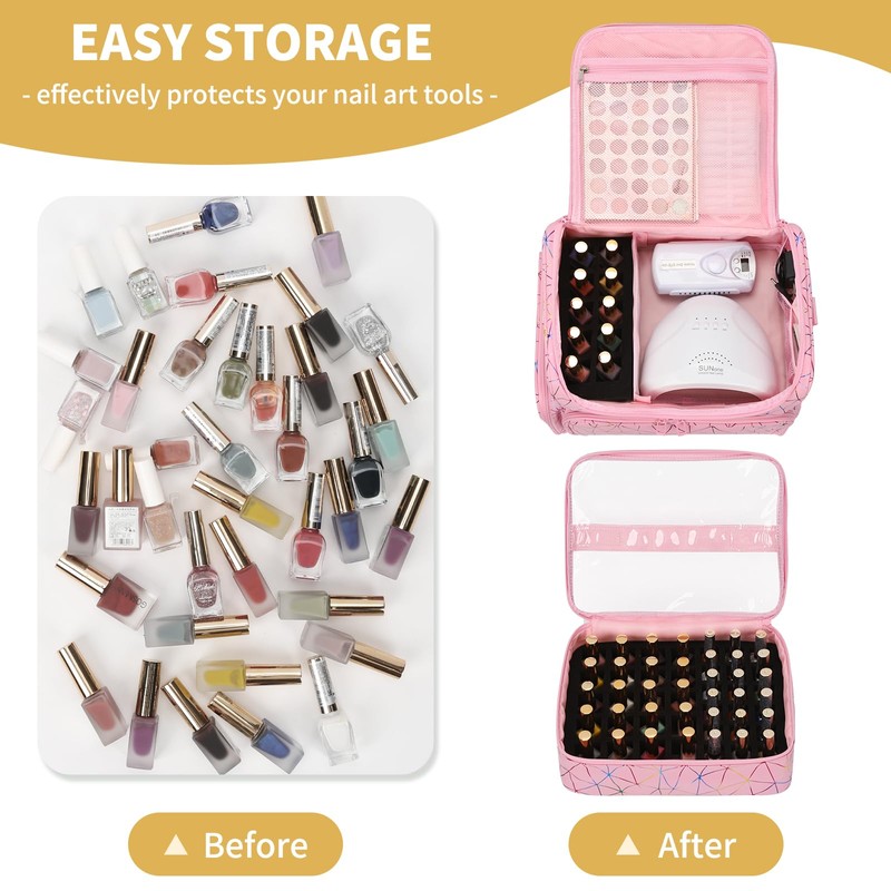CUBETASTIC Extra Large Nail Polish Organizer Case Holds 86 to