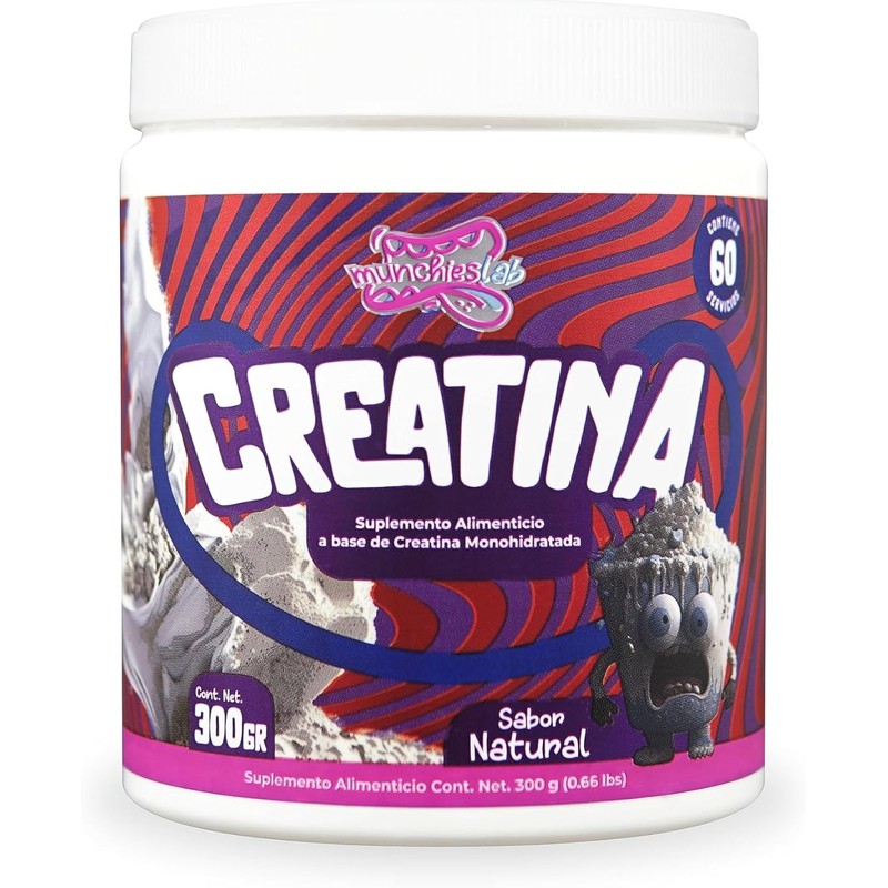 MUNCHIES LAB CREATINA 300G 60 SERVICIOS SABOR NATURAL