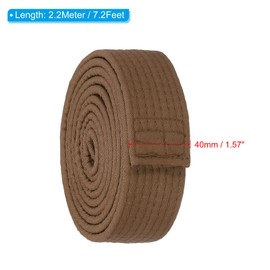 PATIKIL Taekwondo Colored Ranking Belt 1.5" x7.2Ft 2.2m, Polyester Martial Arts Judo Karate Belt for Coach Teaching Practice, Brown